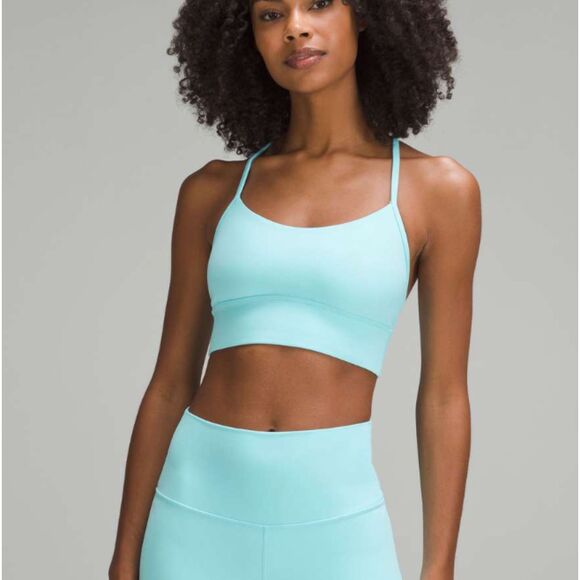 lululemon athletica Other - Women Lululemon Flow Y Nulu Longline Bra Light Support A–C Cups Cyan Blue Size 8